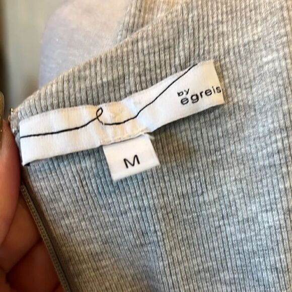 By Egreis Heathered Gray Sleeveless Side Scrunch Mini Dress, M! - Picture 7 of 9